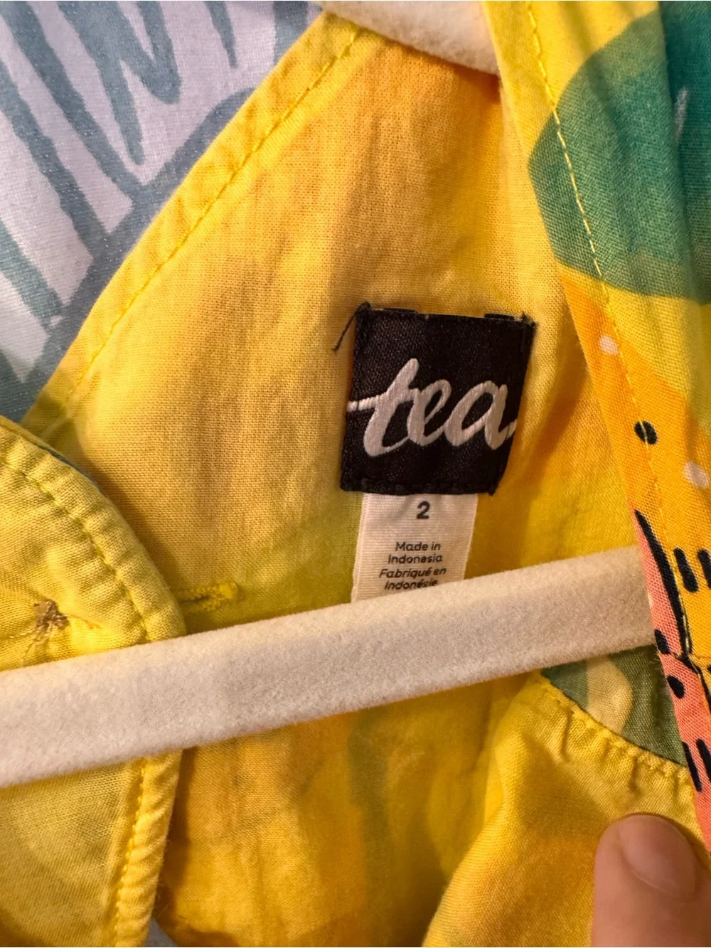 Tea Collection Tropical Floral Yellow Twirl Dress with Peek-a-boo Back - Picture 8 of 8